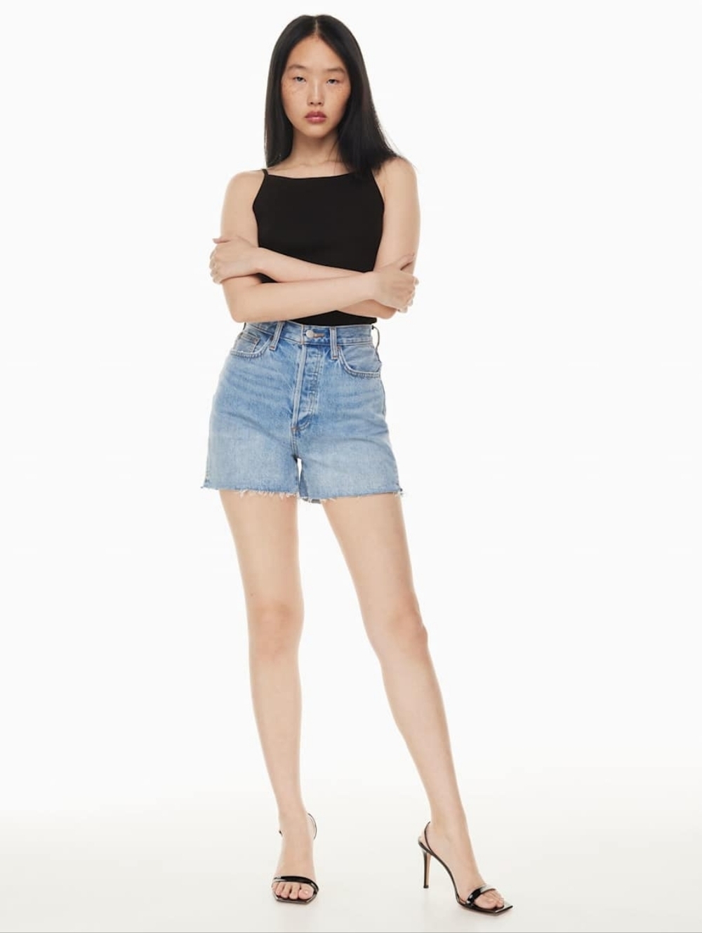 Denim Forum Yoko Hi-Rise Mid-Thigh Short